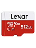 Lexar Carte Micro SD 512 Go, Carte Mémoire microSDXC + Adaptateur SD, microSD Vitesse de Lecture Allant jusqu'à 100 Mo/s, ...