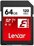 Lexar Carte SD 64 Go, Carte Mémoire Flash SDXC UHS-I, Jusqu'à 120 Mo/s en Lecture, U3, V30, C10, Full-HD et ...
