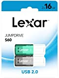 Lexar JumpDrive S60 Lot de 2 clés USB 16 Go Plug-and-Play pour PC et Mac Gris/Vert
