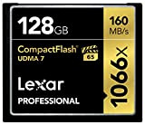 Lexar Professional 1066x Carte Mémoire CompactFlash 128Go, jusqu'à 160 Mo/s en lecture, Carte CF pour photographe professionnel, vidéaste, passionné (LCF128CRBEU1066)