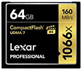 Lexar Professional 1066x Carte Mémoire CompactFlash 64 Go, jusqu'à 160 Mo/s en lecture, Carte CF pour photographe professionnel, vidéaste, passionné ...