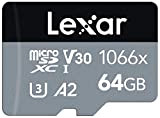 Lexar Professional 1066x Carte Micro SD 64 Go, Carte Mémoire microSDXC UHS-I Série Silver, Comprend Un Adaptateur SD, Jusqu'à 160 ...