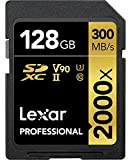 Lexar Professional 2000x Carte SD 128Go, Carte mémoire SDXC UHS-II sans Lecteur, Jusqu'à 300 Mo/s en Lecture, pour DSLR, caméras ...