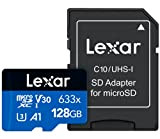 Lexar Professional 633x Carte Micro SD 128 Go, Carte microSDXC UHS-I, Jusqu'à 100 Mo/s en Lecture, Carte TF pour Smartphones, ...