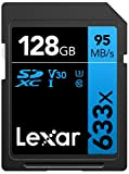 Lexar Professional 633x Carte SD 128 Go, Carte SDXC UHS-I, Jusqu'à 95 Mo/s en Lecture, pour DSLR milieu de gamme, ...