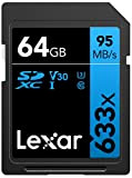 Lexar Professional 633x Carte SD 64 Go, Carte SDXC UHS-I, Jusqu'à 95 Mo/s en Lecture, pour DSLR milieu de gamme, ...