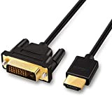LinkinPerk HDMI vers DVI Câble, CL3 Noté Haute Vitesse Bi-directionnel HDMI HDTV vers DVI (Noir) 1.5m