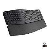 Logitech ERGO K860 Wireless Ergonomic Keyboard with Split Keyboard Layout, Wrist Rest Support, Natural Typing, Dark Grey, Stain-Resistant Fabric, Windows/Mac, ...