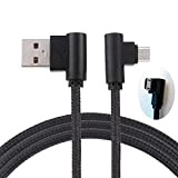 LoongGate Angle Droit Micro Câble USB, Nylon Tressé 90 Degré USB A à Micro B Charge & Data Sync Câble ...