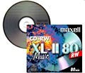 Lot de 10 CD-RW Audio Maxell 80 Min., livrés dans boîtier plastique 10mm