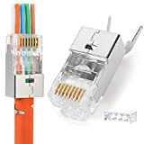 Lot de 10 Connecteur RJ45 Cat7 Cat6A AWG23 Fiche Réseau S/FTP Ethernet LAN Pass Through Connecteur à sertir