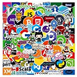 Lot de 100 autocollants pour ordinateur portable - Pour développeurs - Langue de programmation : logo IT, Linux, C ++, ...