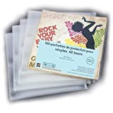 Lot de 100 pochettes pour disques vinyle 7 '' (45 tours) - Transparentes et protectrices