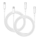 Lot de 2 cables USB C vers Lightning 2 m, cable de charge iPhone certifié Apple MFi USB C charge ...