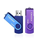 Lot de 2 Clé USB 16 Go ENUODA USB 2.0 Flash Drive Stockage Rotation Disque Mémoire Stick Blue violet