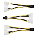 Lot de 3 câbles d'alimentation Molex mâle à 4 broches vers femelle PCI-Express 6 broches pour alimentation de carte graphique ...