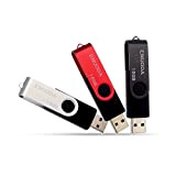 Lot de 3 Clé USB 16 Go ENUODA USB 2.0 Flash Drive Stockage Rotation Disque Mémoire Stick ,Couleur Mixte:Noir,Gris,Rouge