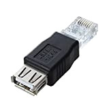 Lot de 4 adaptateurs USB vers Ethernet, USB vers RJ45, USB 2.0 femelle vers LAN RJ45 8P8C mâle Crystal Ethernet ...