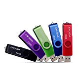 Lot de 5 Clé USB 16 Go ENUODA USB 2.0 Flash Drive Stockage Rotation Disque Mémoire Stick ,Couleur Mixte:Rouge Vert ...