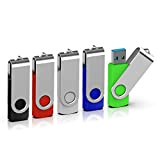 Lot de 5 Clé USB 32Go,TOPESEL Clef USB 3.0 32Go USB Flash Drive Stockage pivotante Mémoire Stick Mixte Couleur pour ...