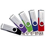 Lot de 5 Clé USB 8 Go ENUODA USB 2.0 Flash Drive Stockage Rotation Disque Mémoire Stick,Couleur Mixte:Rouge Vert Noir ...
