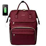LOVEVOOK Sac à dos pour Ordinateur Portable 15.6 Pouces, Imperméable Sac ados Femme avec Port de Chargement USB, élégant sac ...