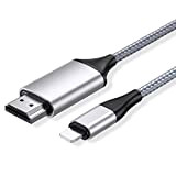 lulaven Câble HDMI pour iPhone/I - Pad/I - pod à TV/Moniteur/projecteur, câble d'adaptateur vidéo HDMI numérique 2m 1080p, Compatible avec ...