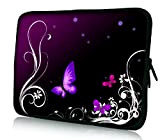 Luxburg® design housse sacoche pochette pour ordinateur portable 15,6 pouces, motif: Papillons lilas