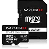 Magix Carte Mémoire MicroSD Card EVO Series Classe10 V10 + Adaptateur SD , Vitesse de Lecture Allant jusqu'à 80 MB/s ...