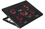 Mars Gaming MNBC2 - Base de jeu de refroidissement pour ordinateurs portables jusqu'à 17.35 "(5 ventilateurs ultrasilents, éclairage LED rouge, ...
