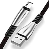 MAS CARNEY - Câble USB-C 2M, Câble de charge rapide en nylon tressé pour Samsung S8 S9 Nouveau MacBook Google ...
