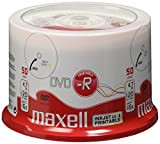 Maxell DVD-R 4,7 Go 16X Printable White Multi-Use Spindle de 50