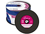 MediaRange Tour de 50 CD-R de marque aspect vinyle, 700 MB, 80 minutes, surface noir/diamant, look rétro MR225