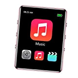 Métal Lecteur MP3 Bluetooth 5.0 Tactile Sn de E-Book HD Portable sans Fil Radio Enregistrement Lecture, Or Rose, 16G
