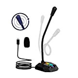 Microphone de Bureau USB avec lumières RVB, Lauva Plug & Play PC Gaming Micro Omnidirectionnel pour Mac PS4 Ordinateur Chromebook ...