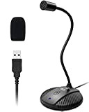 Microphone PC, Microphone à Condensateur d'ordinateur pour l'enregistrement, USB Plug & Play avec Bouton Mute, Compatible avec Windows, Mac pour ...