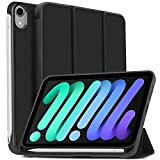 Migeec Coque pour iPad Mini 6 2021 8,3 pouces ultra fine ultra légère avec fonction veille/réveil automatique Noir