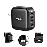 MINIX Neo P3 100W Turbo 4-Ports GaN Wall Chargeur, 3 x USB-C Port Fast Charging Adapter(Max 100W/20W), 1 USB-A (Max ...