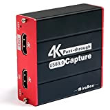 Mirabox320 Capture Card 4K, USB 3.0 Game Video HDMI Capture Card, 4K Pass-Through, Enregistrement 1080p et Diffusion en Direct pour ...