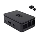 Miwaimao Black Raspberry Pi Case Enclosure Box V4 with Heat Sink for Raspberry Pi 3/2/B+