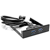 Miwaimao USB 3.0 Front Panel Hub 2 Port Expansion Bay 20 Pin to USB3.0 Bracket Cable for Computer PC