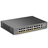 mokerlink 24 Port PoE Switch, 2 Gigabit Uplink Port, Puissance élevée 400W, Prise en Charge IEEE802.3af/at, PoE + Plug & ...
