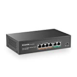 mokerlink 4 Port PoE Switch, 2 Uplink Ethernet Port, 78W Haute Puissance, IEEE802.3af/at, Fanless Metal, Plug & Play