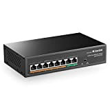 mokerlink 8 Ports PoE Switch avec 6 Ports PoE+, 2 Ethernet Uplink, 100Mbps, détection AI 78W IEEE802.3af/at, Commutateur Réseau Plug ...