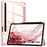 MoKo Étui compatible avec Samsung Galaxy Tab S8+ 12,4 Pouces 2022 (SM-X800/SM-X806)/ Galaxy Tab S7 FE 2021(SM-T730/T733/T736B)/Tab S7+ 2020, Coque ...