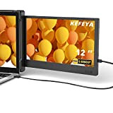 Moniteur Portable pour Ordinateur, KEFEYA 12'' FHD IPS Attachable Dual Laptop Screen Extender avec HDMI/Type-C/USB-A Plug and Play Laptop Monitor, ...