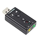 Morza USB Carte Son Externe 7.1 canaux Adaptateur Audio 3D de 3,5 mm Remplacement Casque MIC pour PC de Bureau ...