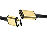 MOSHOU Câble HDMI 2.1 Rallonge de 0.5m avec Connecteurs Mâle et Femelle en Nylon Tressé Ultra Haute Vitesse 8K Extra ...