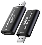 MOSOY Cartes de Capture Audio vidéo, HDMI Video Capture Card Streaming HDMI vers USB2.0 Enregistrement Noir (Black)