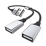 MOSWAG Répartiteur USB, adaptateur USB vers 2USB femelle, adaptateur répartiteur USB en Y Double câble d'extension USB 2.0 pour câble ...